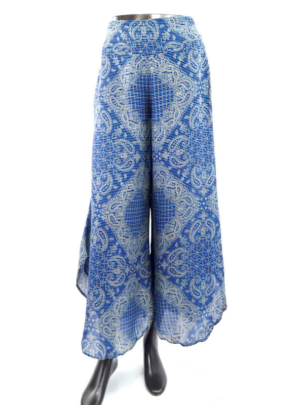 Palazzo Flared Bottom Pants Blue