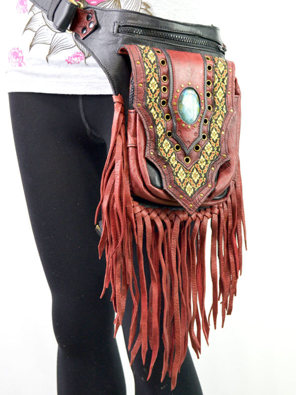 Fringe Leather Leg Holster Bag