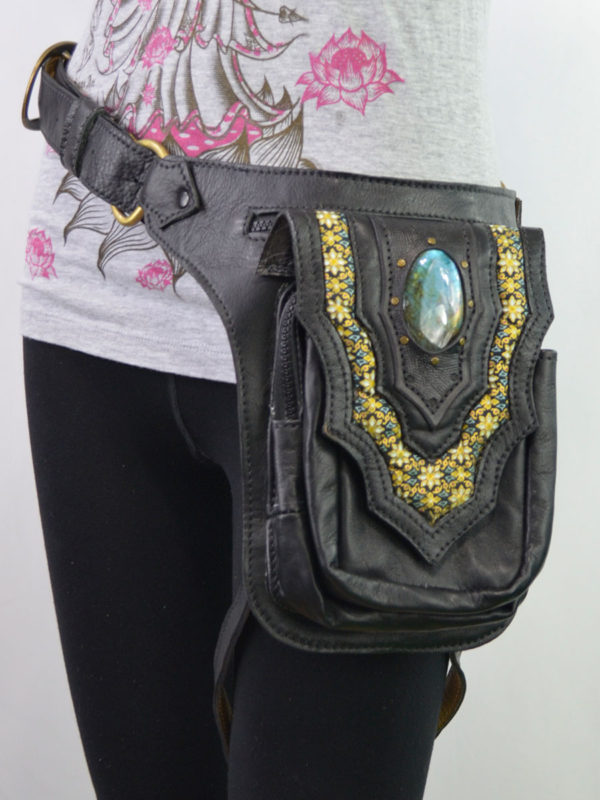 Leather Leg Holster Bag Black