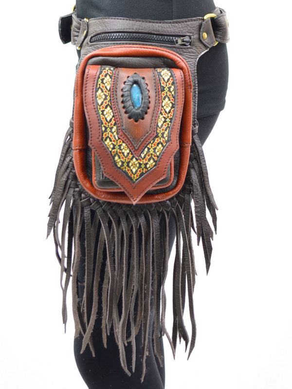 Naga Fringe Leather Leg Holster Bag