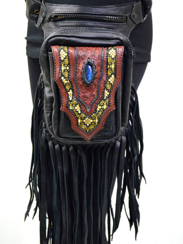 Naga Fringe Leather Leg Holster Bag