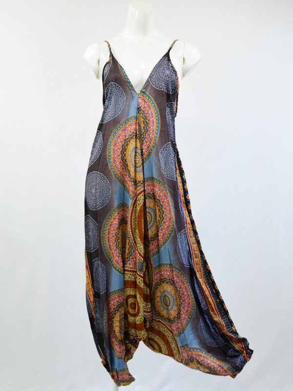 Brown & Blue Hareem Jumper With Pockets