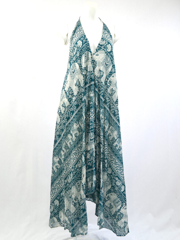 Green Chang Open Back Dress
