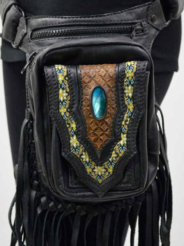 Naga Fringe Leather Leg Holster Bag